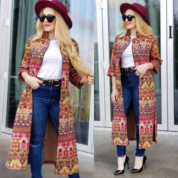 BOHO DOLLZ  Chic Suede Long Jacket - Picture 1 of 2